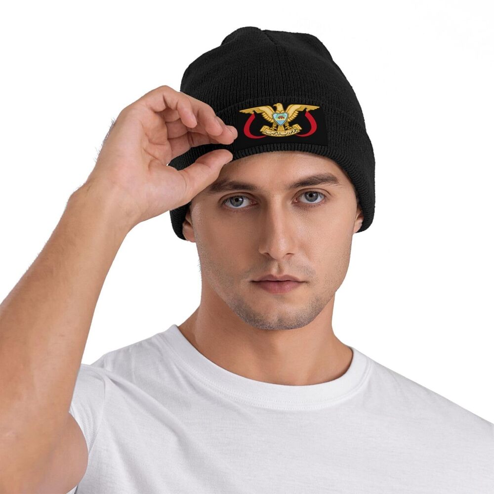 7348 Yemen Yemeni Yemenian Flag Emblem Stretchy Knit Beanie Hat Unisex Warm - Picture 6 of 7